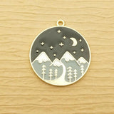 10pcs Enamel Moon Night Charm for Jewelry Making DIY Supplies