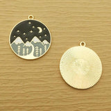 10pcs Enamel Moon Night Charm for Jewelry Making DIY Supplies