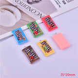 10Pcs Resin M Bean Chocolate Charms Pendants for Jewelry Making