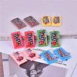 10Pcs Resin M Bean Chocolate Charms Pendants for Jewelry Making
