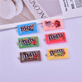 10Pcs Resin M Bean Chocolate Charms Pendants for Jewelry Making