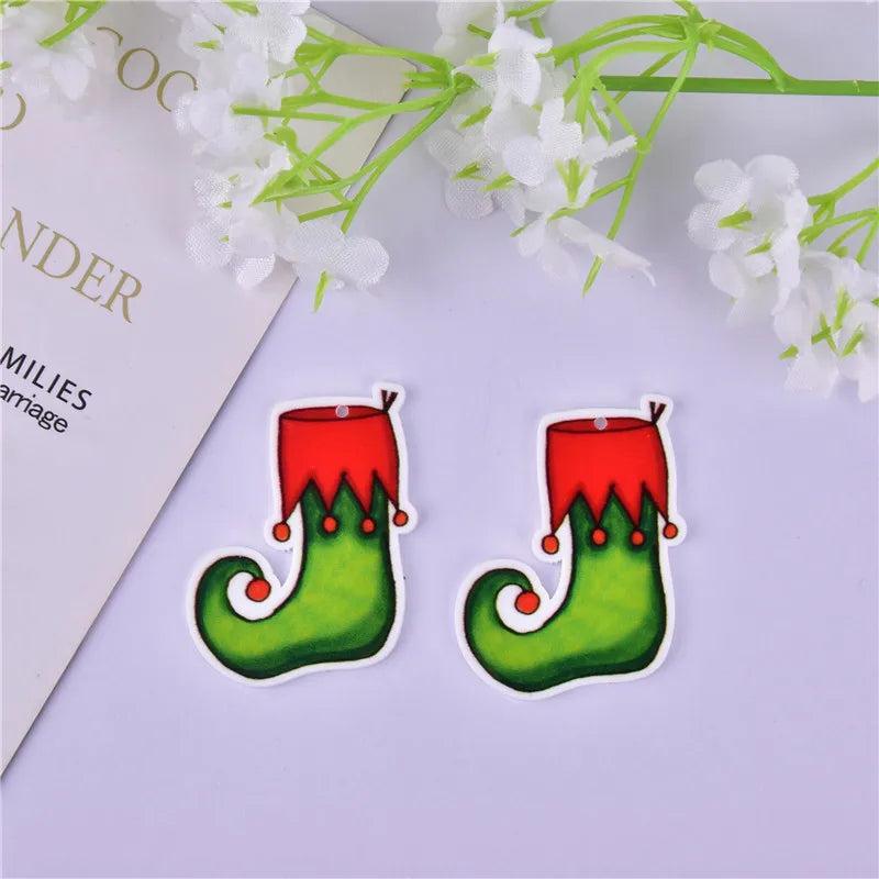 10pcs Christmas Cartoon Charms for DIY Jewelry Making