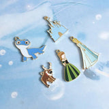 10 Pcs Castle Princess Deer Enamel Charms for DIY Jewelry Making