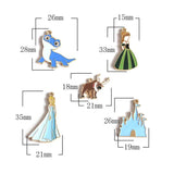 10 Pcs Castle Princess Deer Enamel Charms for DIY Jewelry Making