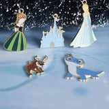 10 Pcs Castle Princess Deer Enamel Charms for DIY Jewelry Making