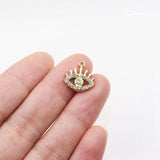 3pcs 14mm Stainless Steel 18K Eyes Charms Pendant DIY Necklace