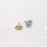 3pcs 14mm Stainless Steel 18K Eyes Charms Pendant DIY Necklace