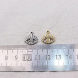 3pcs 14mm Stainless Steel 18K Eyes Charms Pendant DIY Necklace