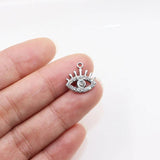 3pcs 14mm Stainless Steel 18K Eyes Charms Pendant DIY Necklace