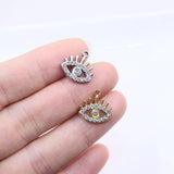 3pcs 14mm Stainless Steel 18K Eyes Charms Pendant DIY Necklace