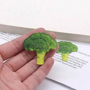 10pcs Broccoli Acrylic Earring Charms Food Pendant Keychain DIY Jewelry Making