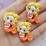 10Pcs Mermaid Resin Charms for DIY Jewelry Making