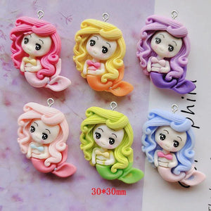 10Pcs Mermaid Resin Charms for DIY Jewelry Making
