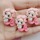 10Pcs Mermaid Resin Charms for DIY Jewelry Making