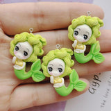 10Pcs Mermaid Resin Charms for DIY Jewelry Making