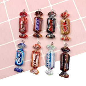 Chocolate Candy Resin Charms for Jewelry Making 38x12mm