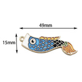 10pcs Enamel Goldfish Charms for DIY Jewelry Making Japanese Koi Earring Pendant