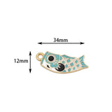 10pcs Enamel Goldfish Charms for DIY Jewelry Making Japanese Koi Earring Pendant