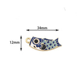 10pcs Enamel Goldfish Charms for DIY Jewelry Making Japanese Koi Earring Pendant