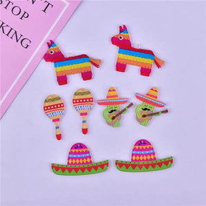 10pcs Cinco De Mayo Cactus Horse Charms for DIY Jewelry