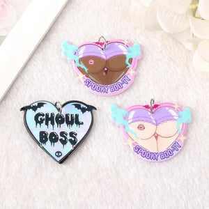 12Pcs Spooky Sexy Booty Acrylic Charms Ghoul Pastel Goth Pendant
