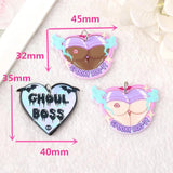 12Pcs Spooky Sexy Booty Acrylic Charms Ghoul Pastel Goth Pendant