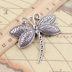 5pcs Dragonfly Charms Tibetan Silver Pendants Antique DIY Craft