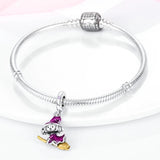 Halloween Moon Cat Witch Broom Skeleton Skull Silver Charm Bracelet Necklace