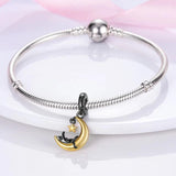 Halloween Moon Cat Witch Broom Skeleton Skull Silver Charm Bracelet Necklace