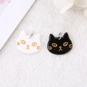 10 Pcs Punk Cat Charms Flatback Acrylic Cabochons Jewelry Findings