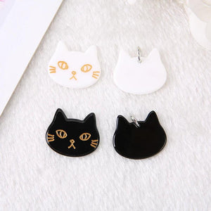 10 Pcs Punk Cat Charms Flatback Acrylic Cabochons Jewelry Findings