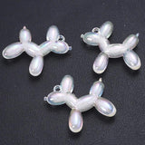 10Pcs 3D Balloon-Dog Acrylic Charm Pendant for Jewelry Making