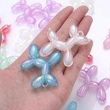 10Pcs 3D Balloon-Dog Acrylic Charm Pendant for Jewelry Making