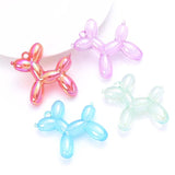10Pcs 3D Balloon-Dog Acrylic Charm Pendant for Jewelry Making