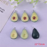 10pcs Avocado Fruit Resin Charms Earring DIY Jewelry Accessories