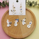 10PCS Smiling Snowman Enamel Charms Pendant Metal DIY