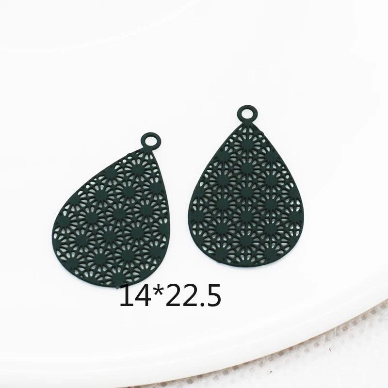 20pcs Copper Water Droplets Charms for Earring Making