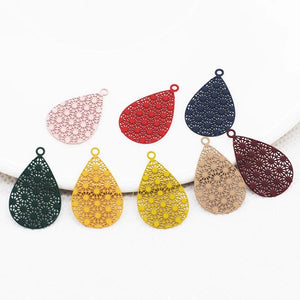 20pcs Copper Water Droplets Charms for Earring Making