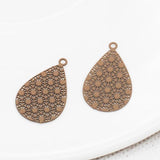 20pcs Copper Water Droplets Charms for Earring Making