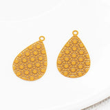 20pcs Copper Water Droplets Charms for Earring Making