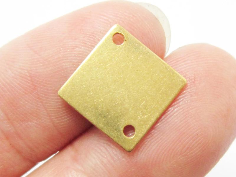 20pcs Brass Earring Charms Connect Square Raw Brass Findings Geometric Pendant