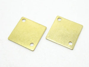 20pcs Brass Earring Charms Connect Square Raw Brass Findings Geometric Pendant