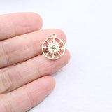 10pcs 15mm Stainless Steel Compass Charm Pendant DIY Necklace Bracelets