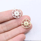 10pcs 15mm Stainless Steel Compass Charm Pendant DIY Necklace Bracelets
