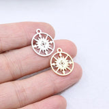 10pcs 15mm Stainless Steel Compass Charm Pendant DIY Necklace Bracelets