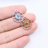 10pcs 15mm Stainless Steel Compass Charm Pendant DIY Necklace Bracelets