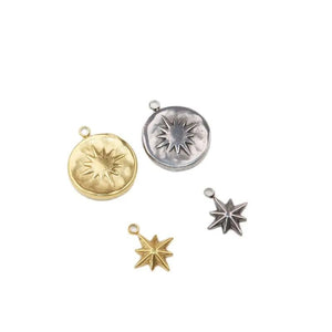 5pcs Stainless Steel High Star Charms Pendant DIY Women Accessory - 2 Colors