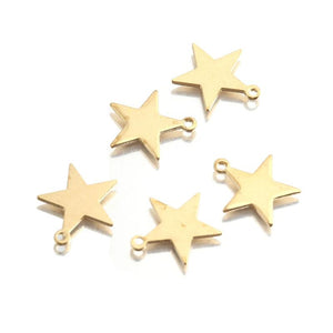 50Pcs/Lot Brass Tiny Star Charm Open Stars Pendant For DIY Jewelry Making