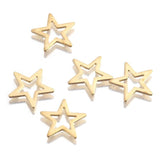 50Pcs/Lot Brass Tiny Star Charm Open Stars Pendant For DIY Jewelry Making
