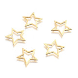 50Pcs/Lot Brass Tiny Star Charm Open Stars Pendant For DIY Jewelry Making